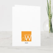 Gestreept Monogram - Schaduwen van Blauw Notitiekaartje (Achterkant)