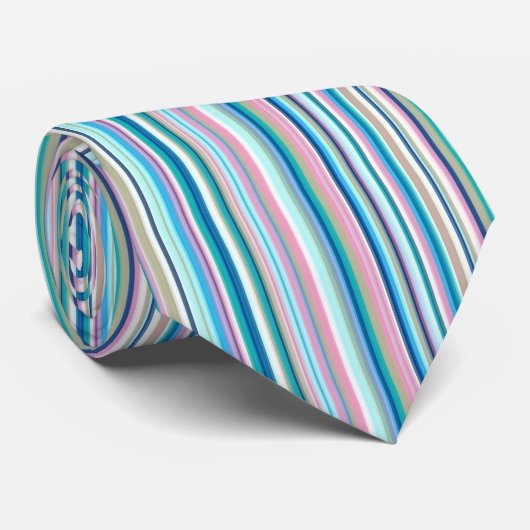 Gestreept multi-gekleurd Stropdas (Opgerold)