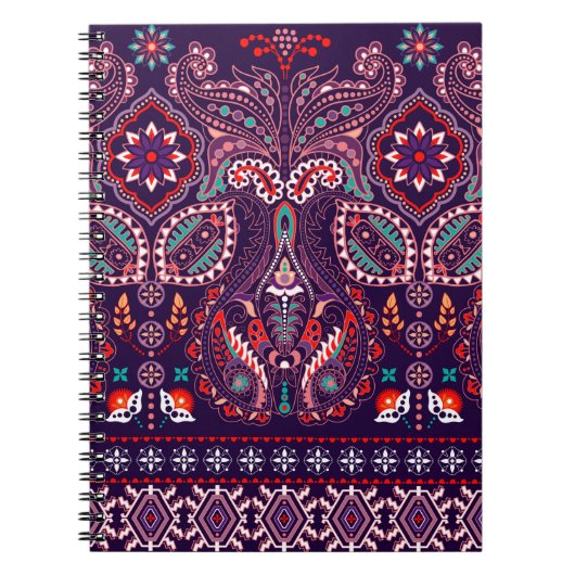 Gestreept naadloos patroon. Floral behang. Colorf Notitieboek (Voorkant)