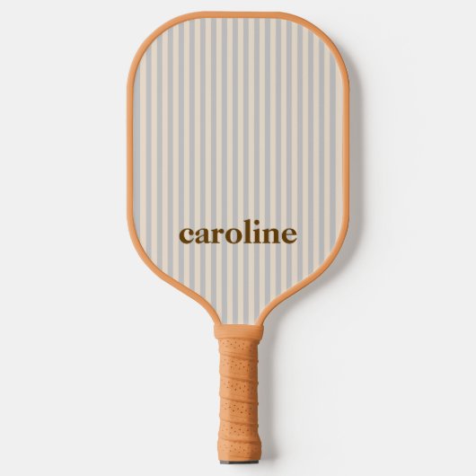 Gestreept Naam Esthetisch Minimalistisch Preppy Ne Pickleball Paddle (Voorkant)