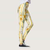 Gestreept Narcissen Bloempatroon Leggings (Rechts)