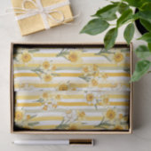 Gestreept Narcissen Bloempatroon Tissuepapier (Geschenk)