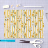 Gestreept Narcissen Bloempatroon Tissuepapier (Craft)