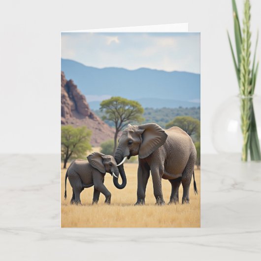 Gestreept olifant liefde kaart (Voorkant)