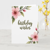 Gestreept Olijfgroen Schrift Kaart (Gele Bloem)