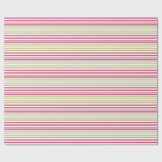 gestreept olijfroze cadeaupapier (Vlak)