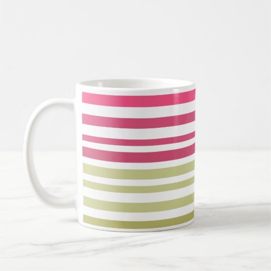 gestreept olijfroze koffiemok (Links)