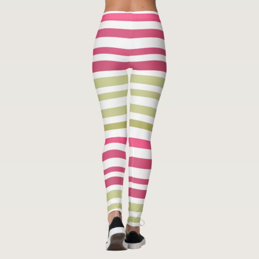 gestreept olijfroze leggings (Achterkant)