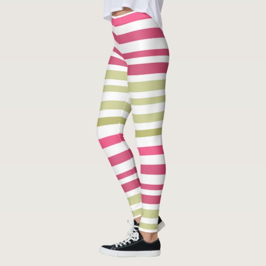 gestreept olijfroze leggings (Links)