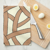 Gestreept ontwerp Bruin Crème Theedoek (Quarter Fold)