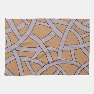 Gestreept ontwerp Bruin Paars Theedoek