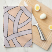 Gestreept ontwerp Roze Paars Theedoek (Quarter Fold)