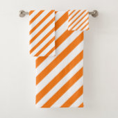 Gestreept Oranje en Wit Bad Handdoek (Insitu)