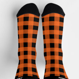Gestreept Oranje en Zwart Halloween Sokken