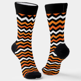 Gestreept Oranje en Zwarte Halloween Sokken