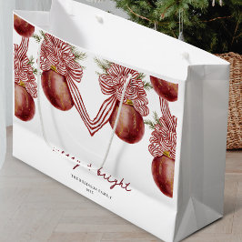 Gestreept Ornament kerstvakantie vrolijk helder Groot Cadeauzakje