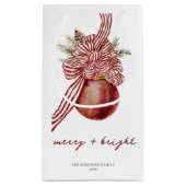 Gestreept Ornament kerstvakantie vrolijk helder Klein Cadeauzakje (Achterkant)