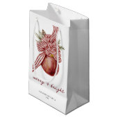 Gestreept Ornament kerstvakantie vrolijk helder Klein Cadeauzakje (Voorkant Gekanteld)