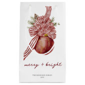 Gestreept Ornament kerstvakantie vrolijk helder Klein Cadeauzakje (Voorkant)