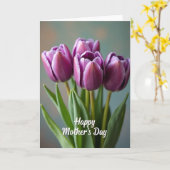Gestreept paarse bloesem kaart (Gele Bloem)