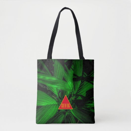 Gestreept palm tote bag (Voorkant)