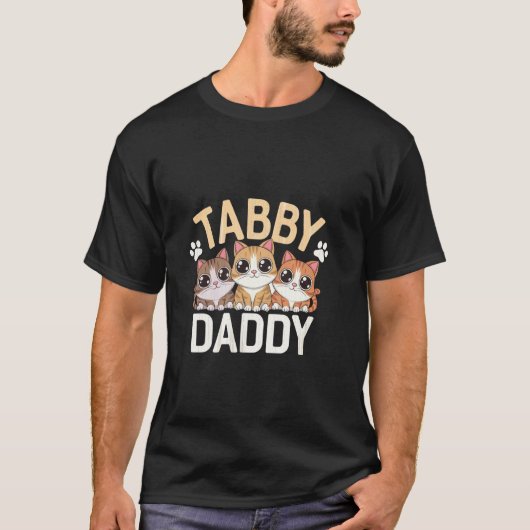 Gestreept Papa Trots Kat Vader - T-shirt (Voorkant)