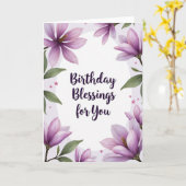 Gestreept Pastel Bloem Kaart (Gele Bloem)