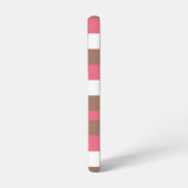 Gestreept patroon Bruin Roze Wit Personaliseren Samsung Galaxy Hoesje (Linkerkant)