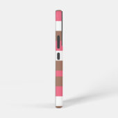 Gestreept patroon Bruin Roze Wit Personaliseren Samsung Galaxy Hoesje (Rechterkant)