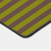 Gestreept patroon in chocoladebruin en olijfgroen bureaumat (Hoek)