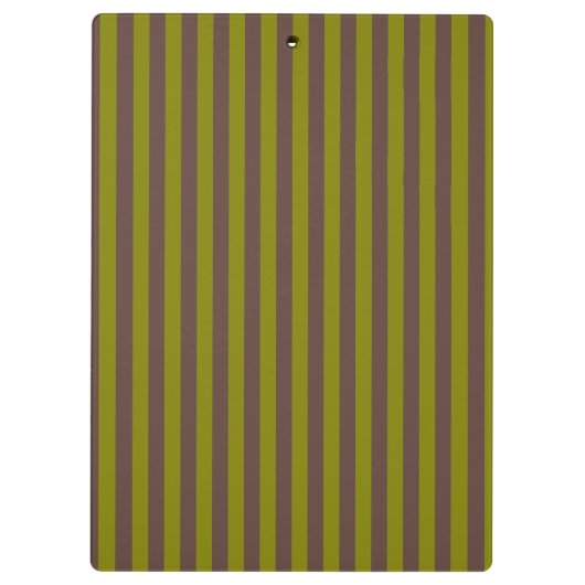 Gestreept patroon in chocoladebruin en olijfgroen klembord (Achterkant)