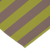 Gestreept patroon in chocoladebruin en olijfgroen korte tafelloper (Hoek)