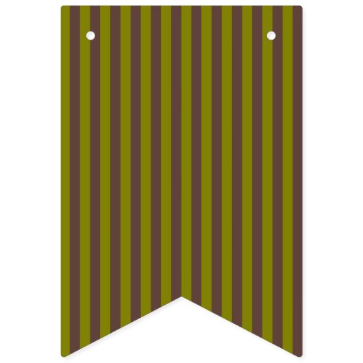 Gestreept patroon in chocoladebruin en olijfgroen vlaggetjes (Eerste vlag)