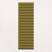 Gestreept patroon in chocoladebruin en olijfgroen yogamat (Achterkant)