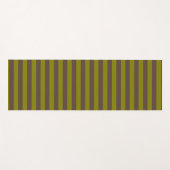 Gestreept patroon in chocoladebruin en olijfgroen yogamat (Voorkant (horizontaal))