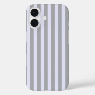 Gestreept patroon in grijs en lavendel iPhone 16 hoesje