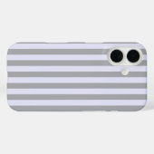 Gestreept patroon in grijs en lavendel Case-Mate iPhone case (Achterkant (horizontaal))