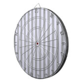 Gestreept patroon in grijs en lavendel dartbord (Voorkant Rechts)