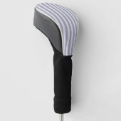 Gestreept patroon in grijs en lavendel golfheadcover (Schuin)