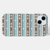 Gestreept patroon met cirkels en ringen retro stij Case-Mate iPhone case (Achterkant (horizontaal))