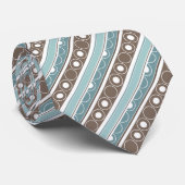 Gestreept patroon met cirkels en ringen retro stij stropdas (Opgerold)