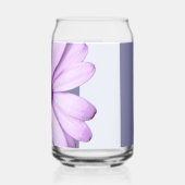 gestreept patroon met paarse madeliefjes blikvorm glas (Achterkant)