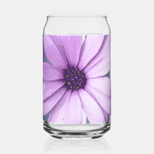 gestreept patroon met paarse madeliefjes blikvorm glas