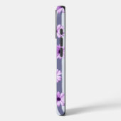 gestreept patroon met paarse madeliefjes Case-Mate iPhone case (Achterkant / Links)
