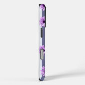 gestreept patroon met paarse madeliefjes Case-Mate iPhone case (Achterkant / Rechts)