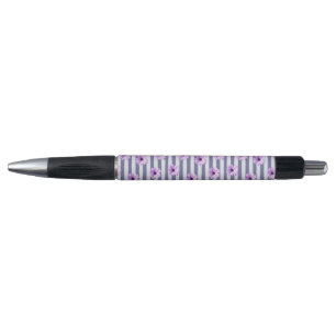gestreept patroon met paarse madeliefjes pen