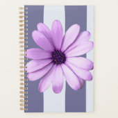 gestreept patroon met paarse madeliefjes planner (Voorkant)