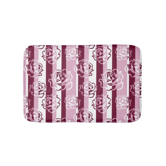 Gestreept patroon met rozen badmat (Voorkant)