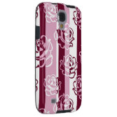 Gestreept patroon met rozen Case-Mate samsung galaxy hoesje (Back/Rechts)