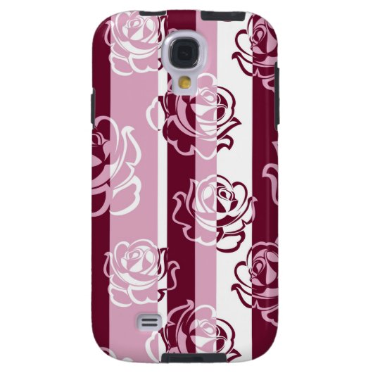 Gestreept patroon met rozen Case-Mate samsung galaxy hoesje (Achterkant)